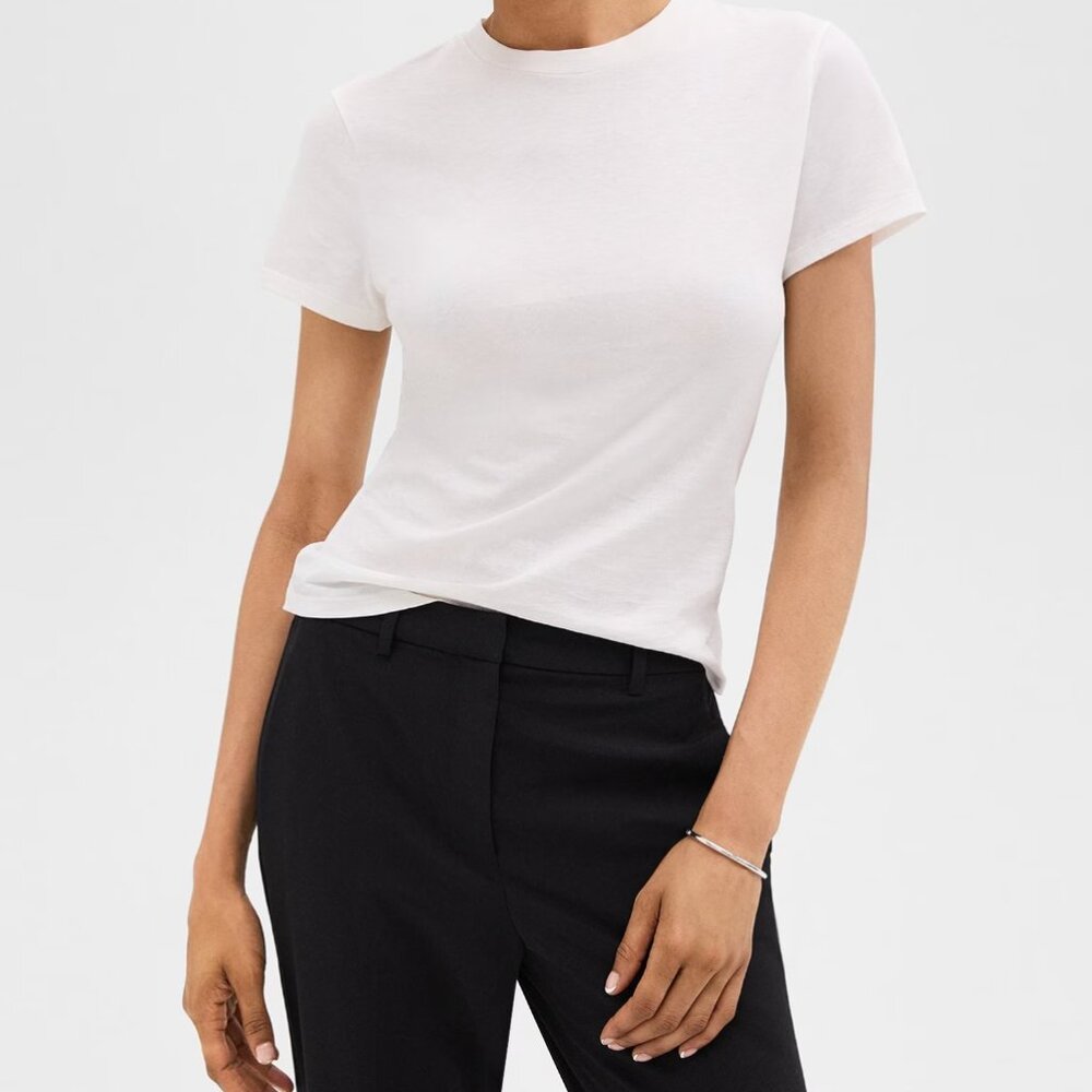 Theory White Tiny Tee in Organic Cotton